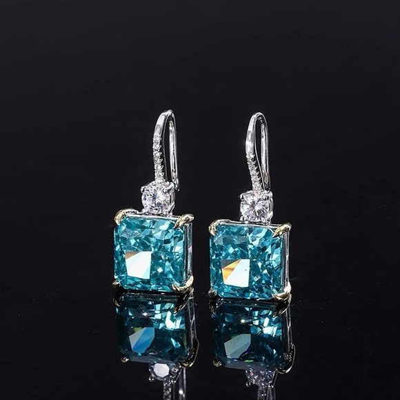 4ct Blue Tourmaline Earrings - Picture 3 of 11